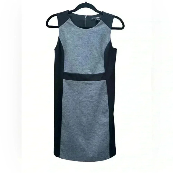 Banana Republic knit Grey and Black pencil mini dress. size 2p. Stretchy fabric - Picture 1 of 7